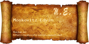 Moskovitz Edvin névjegykártya